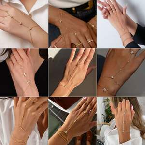 Bracelet de doigt 2026 pour femme, bijoux en acier inoxydable plaqué or, bracelets tendance en cristal, boîte mystère pas chère, vente en gros - Product Image 5