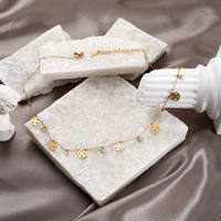 Collier en Acier Titane, Styles Multiples, Design Géométrique Pétale Trèfle avec Strass, Bijoux Tendance, Vente Directe Usine