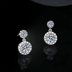 Pendientes de Plata de Ley S925 con Diamantes de Moissanita, Pendientes de Lujo Ligeros, Venta al por Mayor de Todo - Product Image 4