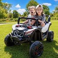 Voiture électrique pour enfants 12V, UTV biplace, buggy tout-terrain, deux moteurs 45W, alimentée par batterie, en plastique