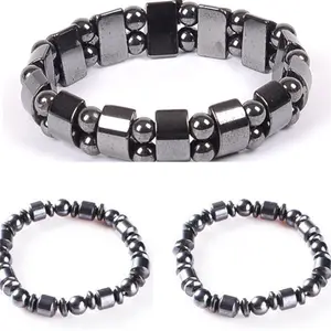 Fashion Charm Black Magnetic Hematite Bead Bracelet for Men Women Healthy Bracelets Natural Stone Bracelet Jewelry Gift