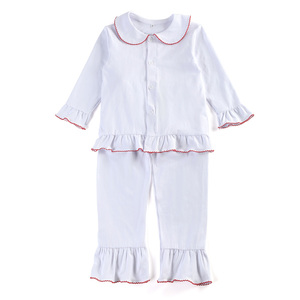 Little Girls Two Pieces Pajama Set <strong>Kids</strong> Long Sleeve Plain Cotton <strong>Christmas</strong> <strong>Pjs</strong> Baby Pajama Set - Product Image 6