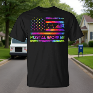 Camiseta vintage con bandera estadounidense de trabajador postal, unisex, talla para adultos - Product Image 3