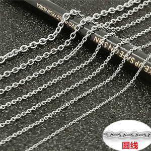 Anno Jewelry Stainless Steel Round Wire <b>Cross</b> <b>Chain</b> Small O-<b>Chain</b> Sweater Clavicle <b>Chain</b> Unisex Fashion Accessory - Product Image 1