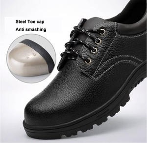Bota de trabajo de cuero impermeable industrial de alta calidad para hombre, suela de goma con punta de hierro, características de seguridad antideslizantes - Product Image 2