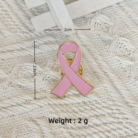 Broche de soutien au cancer du sein en forme de ruban coloré, épinglette en émail métallique, accessoires de charité pour femmes