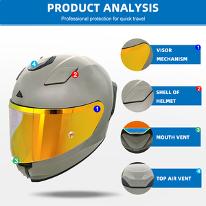 Nouveau casque de moto intégral intelligent DOT, matériau ABS, certifié DOT, toutes saisons, fermeture rapide - Product Image 4