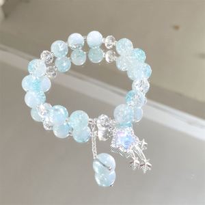 Pulsera de Cuentas de Cristal Agrietado con Diseño de Palomitas de Maíz y Estrella, Degradado de Color, para Niñas y Mujeres, Regalo de Joyería de Amistad - Product Image 4