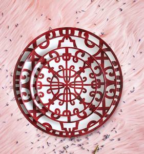 Juego de vajilla de porcelana de hueso de estilo occidental, plato de cena con cargador de cerámica colorido, platos para fiesta, vajilla colorida para ocasiones - Product Image 3