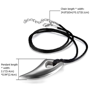 Men's Adjustable Black Chain Alpha Spear Tribal Wolf <strong>Teeth</strong> Pendant Necklace Wolf Fang <strong>Tooth</strong> <strong>Charm</strong> Pendant for Men - Product Image 6