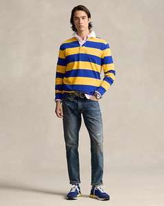 メンズジャージーカスタマイズメンズストライプカスタムシャツカスタマイズポロ長袖コットンラグビーシャツ - Product Image 2