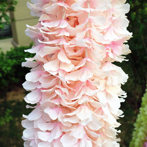 Flor de glicina artificial para boda, accesorio decorativo de seda blanco de 1m, con arreglo floral de orquídeas colgantes, venta al por mayor - Product Image 3