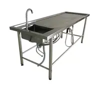 Mesa de desechable de acero inoxidable para desinfección, mesa de esterilización post-mortazas para la desinfección del cuerpo, material de acero inoxidable