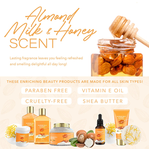 Ensemble de soins relaxants pour la beauté et le bien-être, au lait d'amande et au miel, 10 pièces, pour la douche, le <span class=keywords><strong>bain</strong></span>, kit de soins pour la maison, emballage de soins de <span class=keywords><strong>bain</strong></span> - Product Image 2