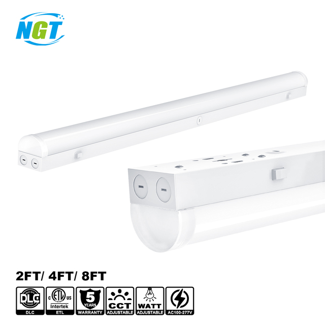Led Shop Light Strip Linear Hanging Lights 4FT 8FT 15-100W 1300Lm 5CCT&WATT Architectural Tube Batten Fixture Pendant Lamp IP20