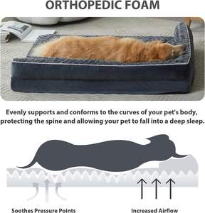 Großer Hund Rechteck Memory Foam Ortho pä disches Hunde bett Abnehmbare wasch bare Abdeckung Haustier Schlafs ofa Wasserdichtes Futter Anti-Rutsch-Boden Alle - Product Image 3