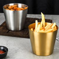 Plats à sauce en acier inoxydable Coupe à frites en métal incassable Conteneur à condiments pour collations Crevettes à pop-corn croustillantes