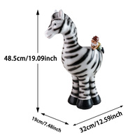 Pot Bunga Resin Bentuk Zebra, Ornamen Gnome, Hiasan Abstrak Berbentuk Hewan, Lukisan Tangan, Pot Bunga Modis untuk Taman, Halaman, dan Patio