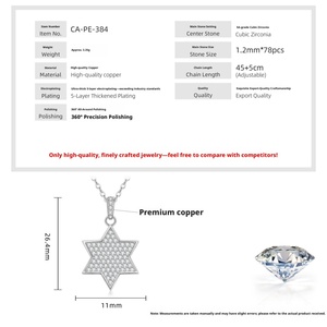 Fashion Eco-friendly Copper 14k Gold Filled Jewelry Iced Out Hip Hop Full Diamonds <b>Star</b> Pendant Necklace for Women - Product Image 2