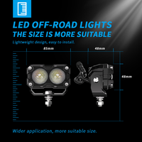 Kit de 2 projecteurs LED 31W 3 pouces, 3100LM, blanc et rouge, 9-30V, 6500K, en aluminium, pour conduite tout-terrain et SUV
