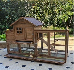 Chicken Coop Rabbit Hutch Indoor Outdoor Bunny Cage Rabbit Hutch Wood House Pet Cage for Small Animals