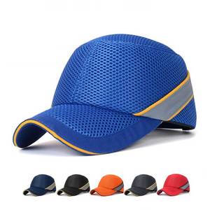 Gorra de béisbol de malla transpirable de moda al por mayor, ligera y ajustable, con protección ABS y tira reflectante, certificada CE EN397 de alta calidad. - Product Image 1