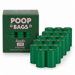 Distributeur de sacs à déjections canines biodégradables et compostables, écologiques, résistants, parfum lavande, pour toilettage des chiens - Product Image 6