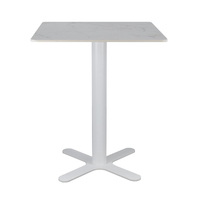 Table de salle à manger durable en métal moderne avec ardoise carrée Table de salle à manger de bistro de café de restaurant commercial.