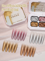 Nouveau vernis à ongles gel UV adhésif effet miroir métallique, transfert de couleur sans lavage, pour manucure française DIY, non toxique, végétalien, liquide