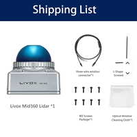 Sensor LiDAR Berkinerja Tinggi Livox Mid-360S 360 FOV Jangkauan Deteksi 40m 200k Titik/detik 10Hz Aman untuk Mata 905nm IMU Terintegrasi AGV