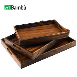 Juego de Bandejas de Cocina Exclusivas WDF, Plato de Servicio de Madera para Comida, Bandeja Grande de Madera de Acacia con Asas para Fiestas - Product Image 1