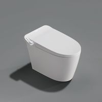 WC intelligent en céramique moderne avec chauffage de siège automatique, chasse d'eau par siphon, siphon en S, équipement sanitaire intelligent