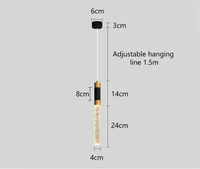 Suspension moderne en cristal, style minimaliste de luxe, abat-jour cylindrique, design nordique, pour hôtel, LED, noir et or