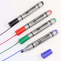 Stylo marqueur de peinture permanent noir imperméable à l'eau marqueurs de pneus à pointe plate séchage rapide Signature fournitures de papeterie promotionnelles colorées