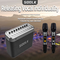 Speaker Karaoke DSP BT Baru S1314 200W Dengan 2 Mic Nirkabel, Power Bank, TWS, EQ, TF, USB, Live Streaming, Rekaman Audio