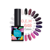 Vernis à ongles UV LED à séchage rapide, haute brillance, 648 couleurs, longue tenue, sans toxines, non toxique, résine naturelle, marque privée
