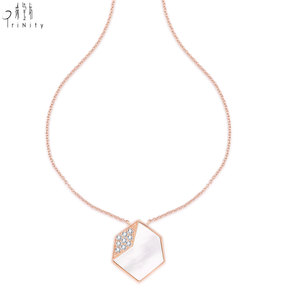 คอลเลกชั่นใหม่งานแฮนด์เมดสร้อยคอจี้เพชรธรรมชาติสีขาวมุกแท้18K - Product Image 5