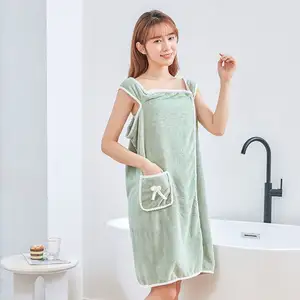 Hot Sale Bath Towel Women Soft Absorbent Beauty Sexy Body Wrap Bathrobe Wearable 80*135Cm Bath Towels Dress