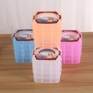 Plastic 24-Compartment 4-Layer Storage Box With Lid Organizer For Food And Miscellaneous Items Rectangle Standing Type - Product Image 1