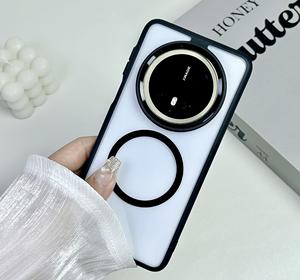 Funda de teléfono magnética de lujo transparente de gama alta para Huawei <span class=keywords><strong>Mate</strong></span> 70 Pro + Anillo de lente de metal simple Agarre de teléfono incluido-Teléfono Promax - Product Image 6