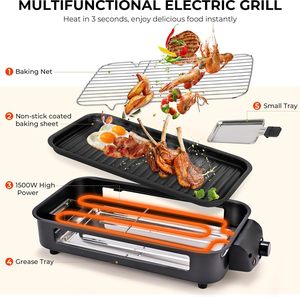Electric Barbecue Grill PTFE Non-Stick Temperature Control Strong Heating Durable <b>Bakeware</b> High Quality for Home Use - Product Image 4