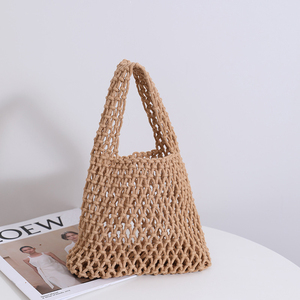 Fashion Single Open Portable Cotton String Knitting <strong>Fruit</strong> Net Mesh <strong>Tote</strong> Bag for Women - Product Image 4