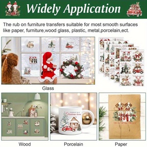 Feliz Navidad 16oz Frascos de vidrio UV para DTF Cup Wraps Impermeable Resistente a los arañazos Calcomanías festivas Papel de transferencia autoadhesivo - Product Image 6
