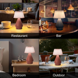 Mới đơn giản nhỏ bàn đèn nhà cạnh giường ngủ trang trí chiếu sáng vải Chụp đèn USB Loại-C sạc không dây LED bảng đèn - Product Image 5