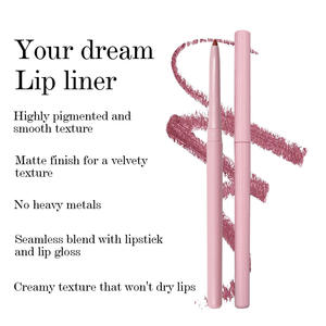 ดินสอเขียนขอบปากแบบหมุนได้ สีชมพู กันน้ำ ติดทนนาน ไม่เลอะ ไม่ติดตัวผู้อื่น รับผลิตแบบ OEM ODM ปริมาณขั้นต่ำน้อย  ลิปไลเนอร์เนื้อครีม แบรนด์ส่วนตัว - Product Image 3