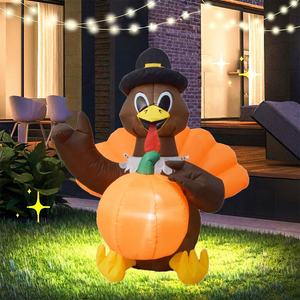 Pavo Inflable de 4 Pies <span class=keywords><strong>para</strong></span> el Día de Acción de Gracias con Luces LED, Decoración Inflable <span class=keywords><strong>para</strong></span> Exteriores - Product Image 6