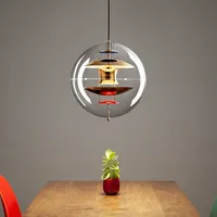 Lustre Planétaire Sphérique Globe Danois, Design Créatif et Élégant, Lampe de Table de Salle à Manger Décorative Artistique pour Salon, Suspendue AC