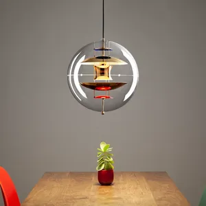 Lampadario Sferico a Globo Danese Pianeta di Design Creativo ed Elegante <span class=keywords><strong>Lampada</strong></span> Decorativa Artistica per Tavolo da Pranzo Soggiorno AC a Sospensione - Product Image 3