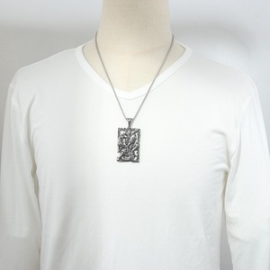Collar con colgante de plata tibetana Guan Yu de yunnique, diseño de guerrero chino a la moda para hombre, joyería tallada en 3D, regalo - Product Image 3