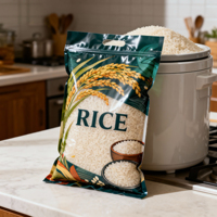 Sac de riz en plastique laminé de qualité supérieure | Pochette à fermeture éclair avec poignée 2.5kg 5kg 10kg